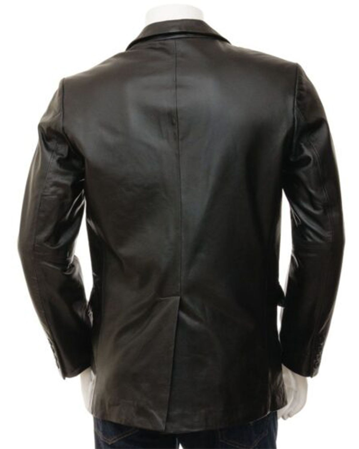 Mens Simple Leather Blazer