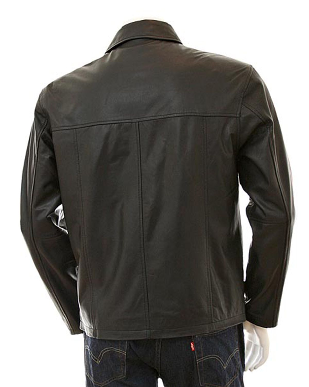 Mens Harrington Style Real Sheepskin Leather Jacket