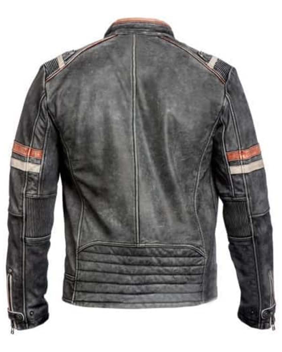 Mens  Cafe Racer Motorcycle Retro 3 Jacket