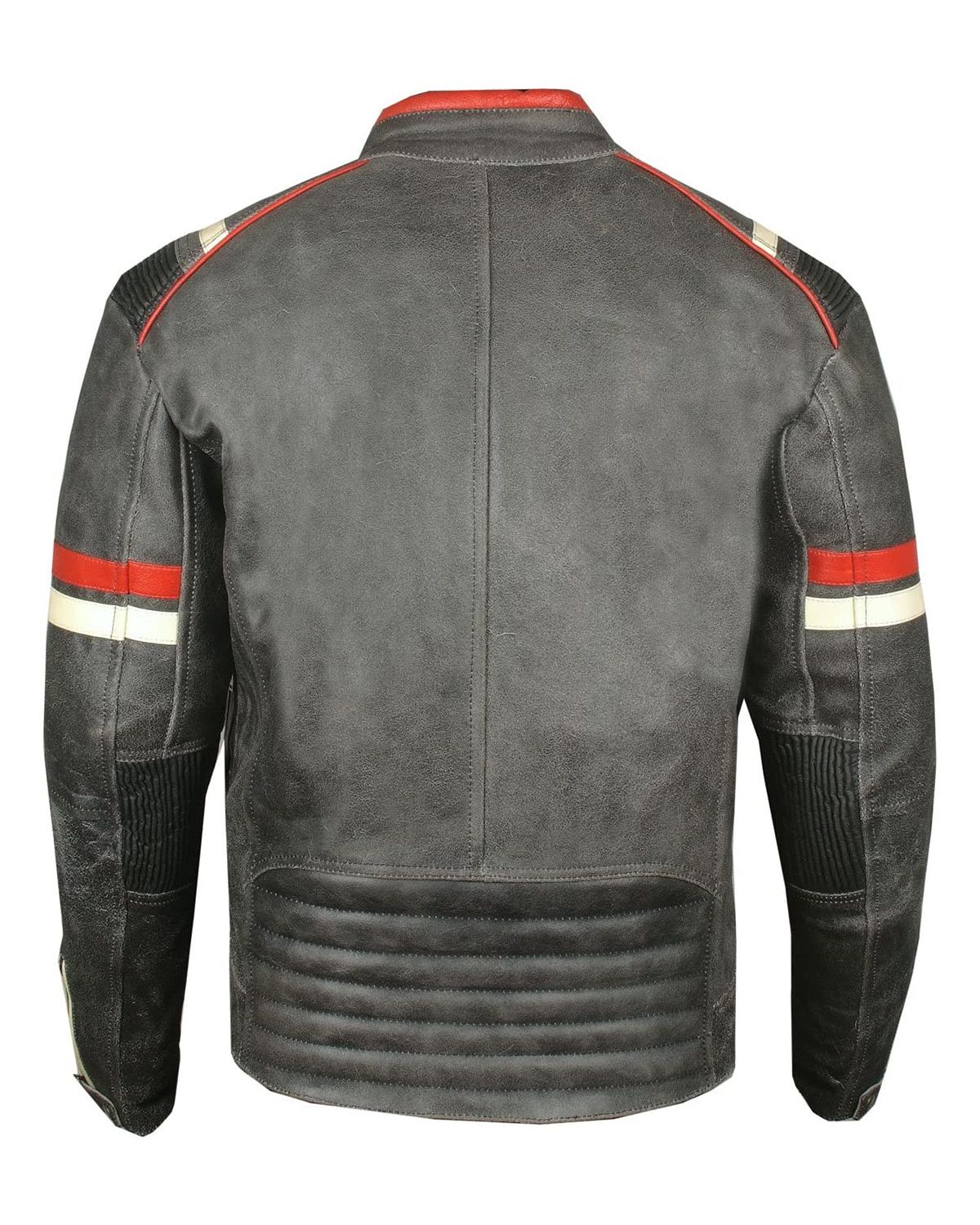 Mens Vintage Cafe Racer Distressed Black Biker Leather Jacket