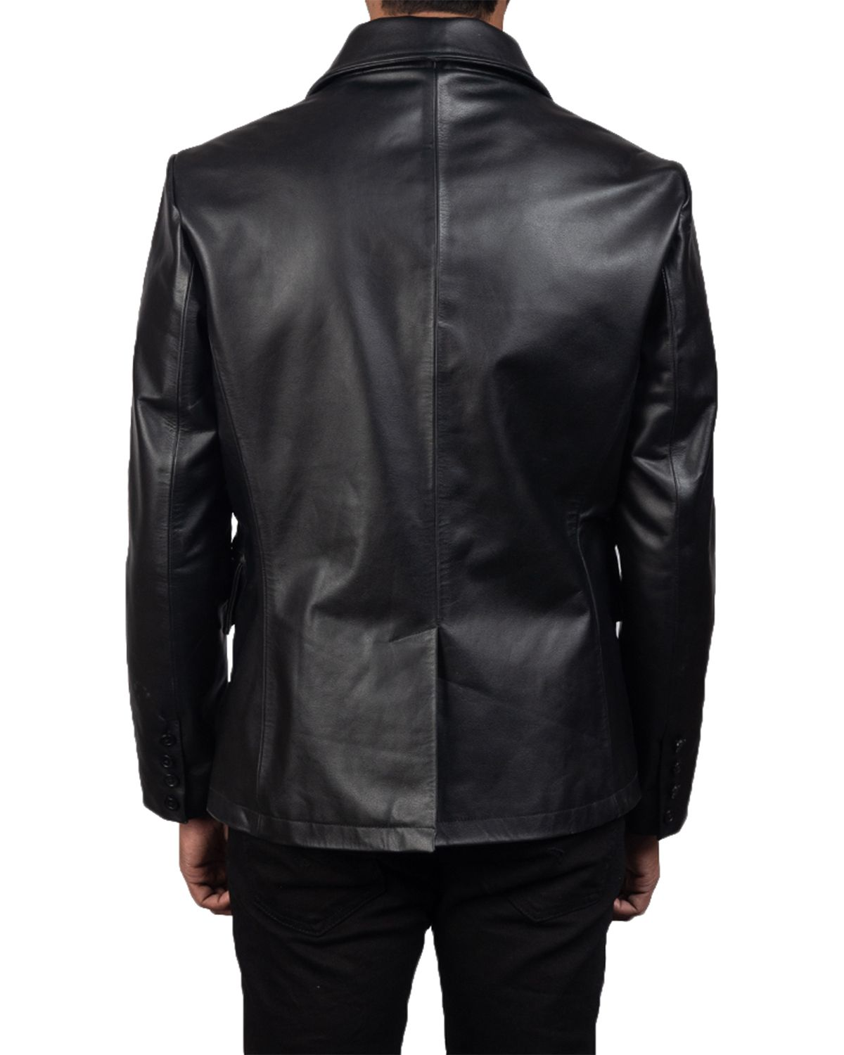 Mens Naval Real Leather Peacoat