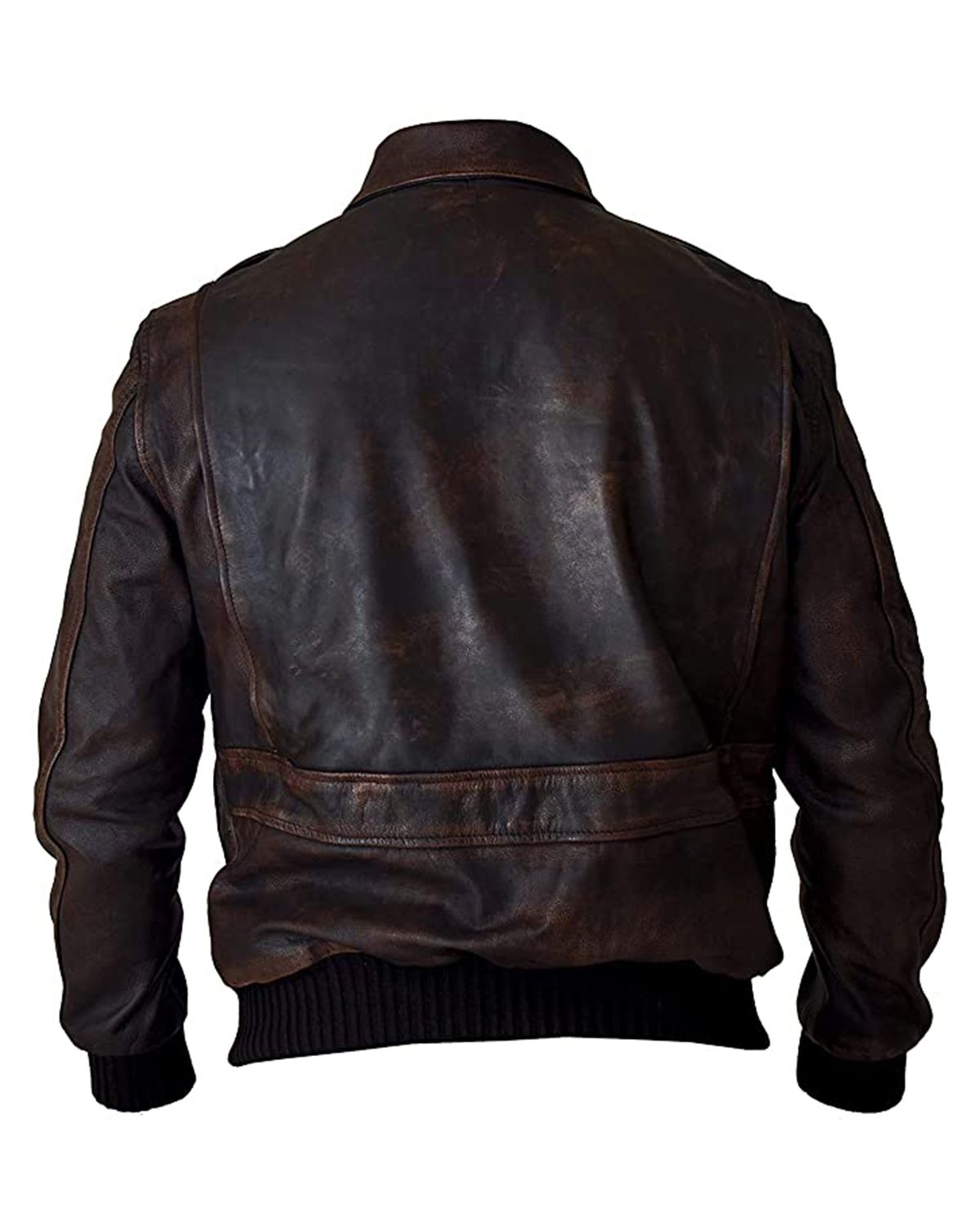 Mens Pilot A2 Bomber Aviator Military Leather Jacket