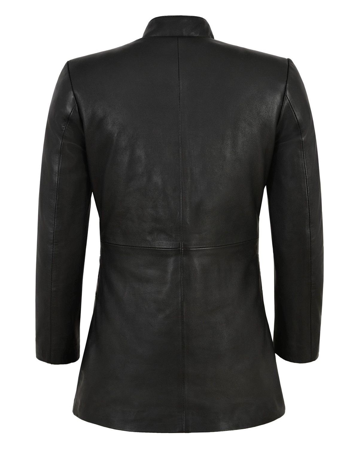 Womens 3/4 Black Real Leather Jacket