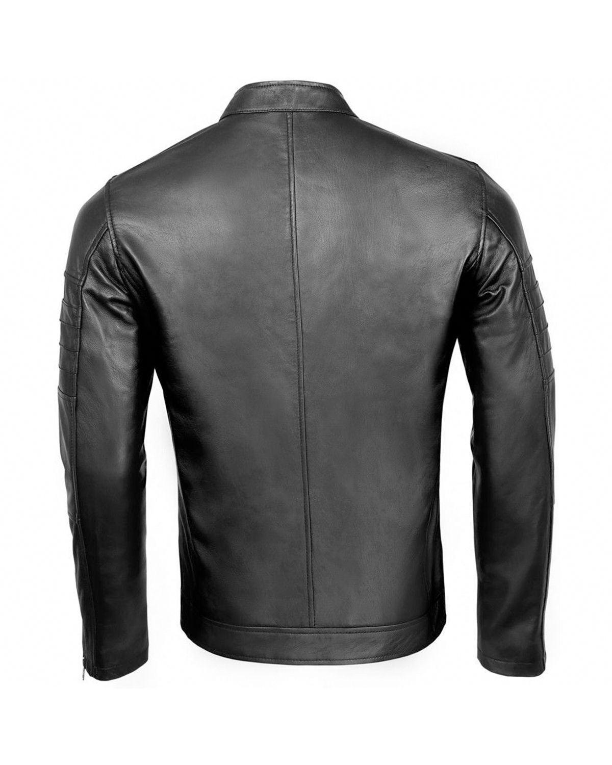 Mens Stylish Black Biker Fashion Real Leather Jacket
