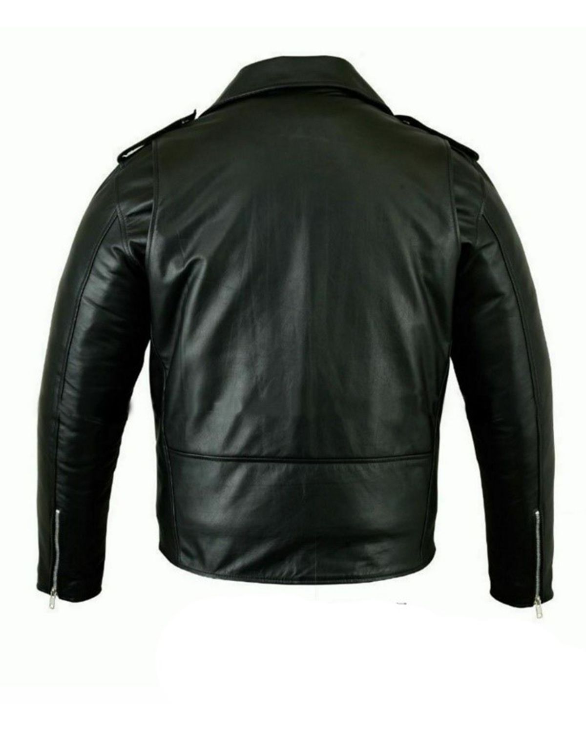 Mens Quilted Style Classic Biker Leather Jacket