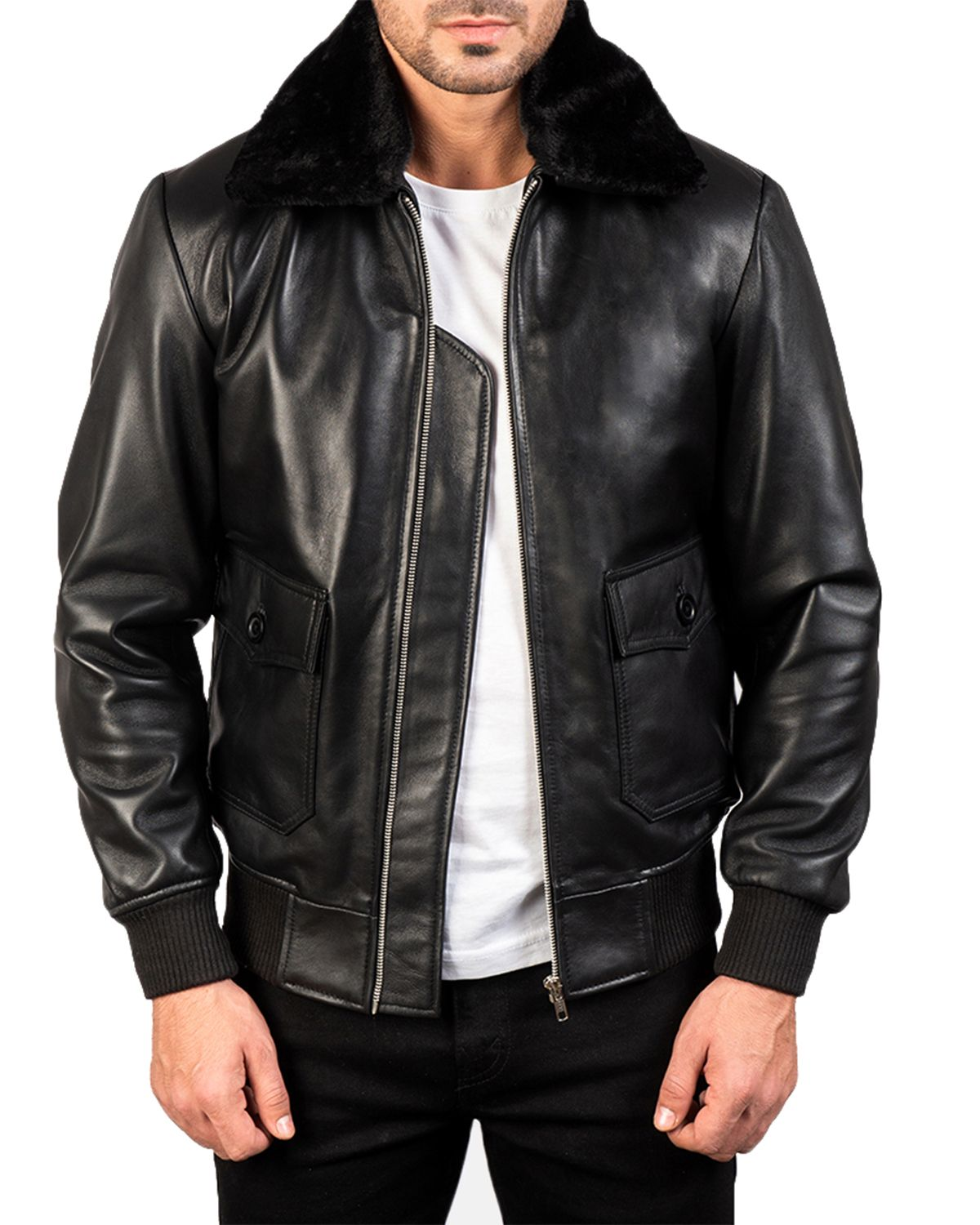 Mens G-1 Bomber Real Sheepskin Leather Jacket