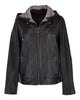 Womens Two-In-One Leather Hooded Jacket