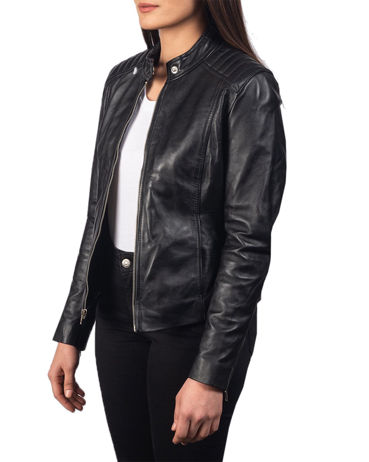 Womens Slim Fit Biker Jacket