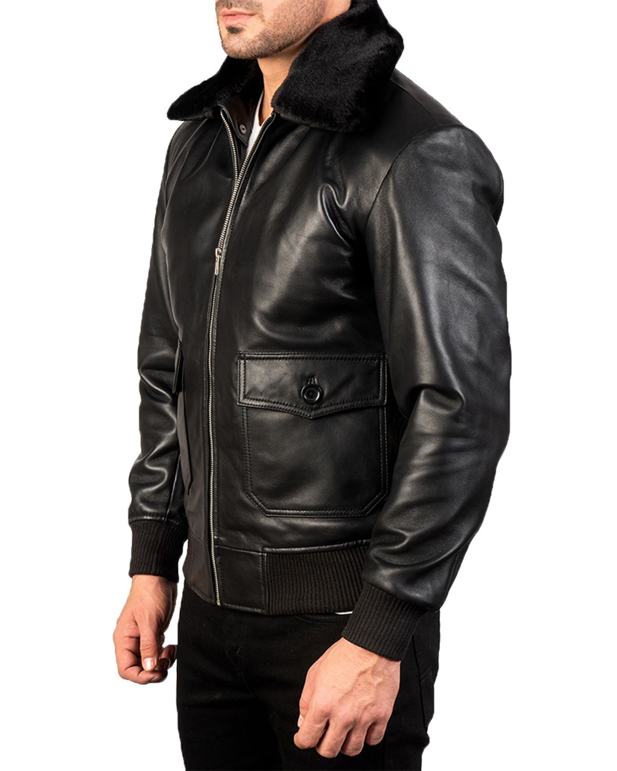 Mens G-1 Bomber Real Sheepskin Leather Jacket