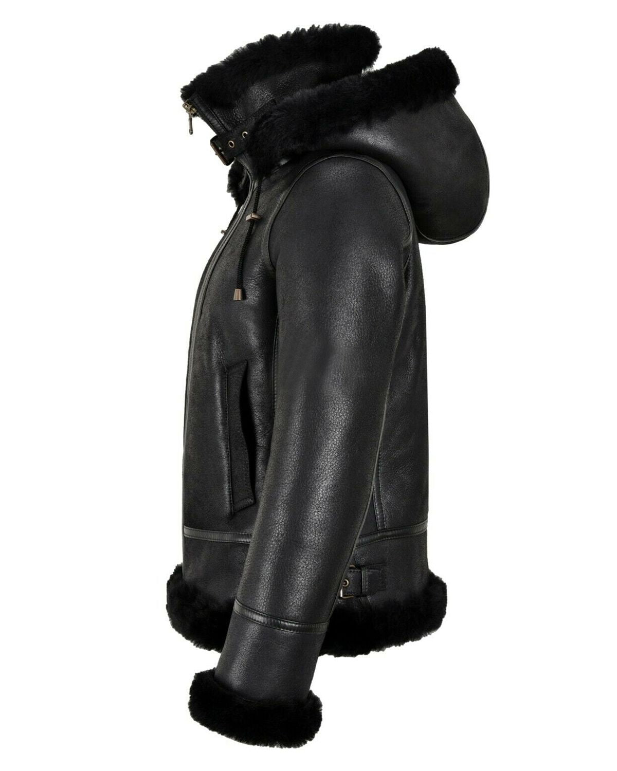 Womens B3 Bomber Hooded Classic Shearling Jacket