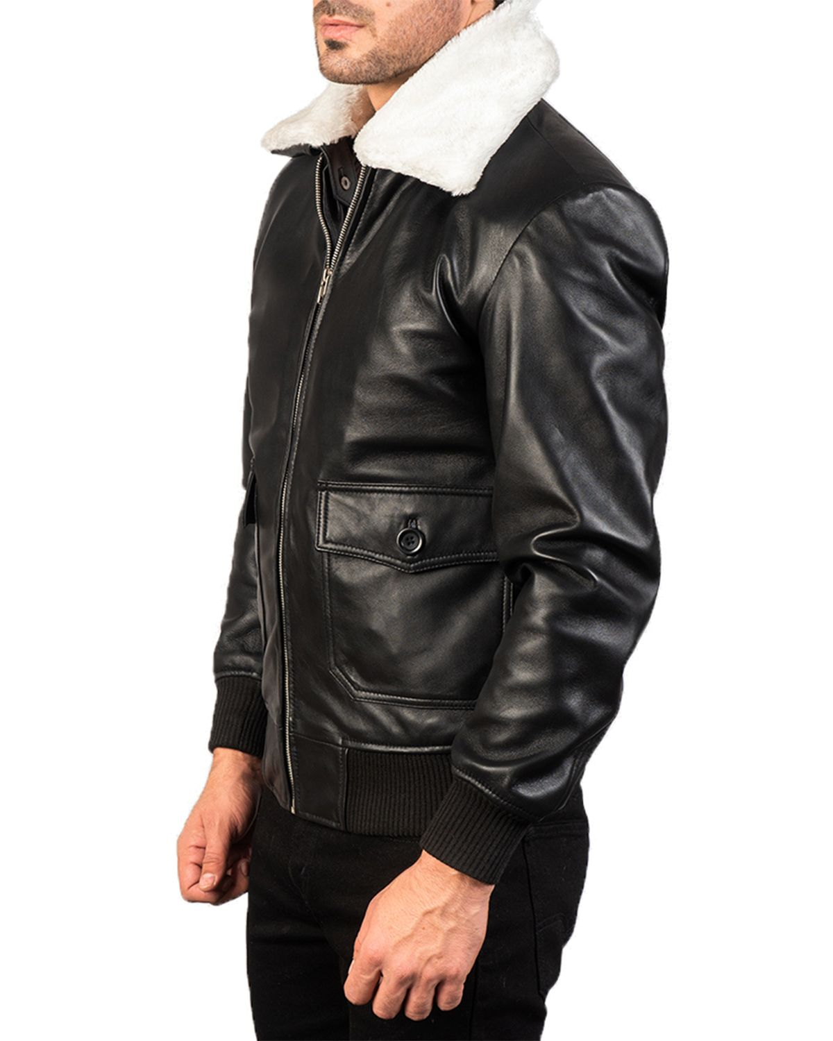 Mens G-1 Bomber Real Sheepskin Leather Jacket