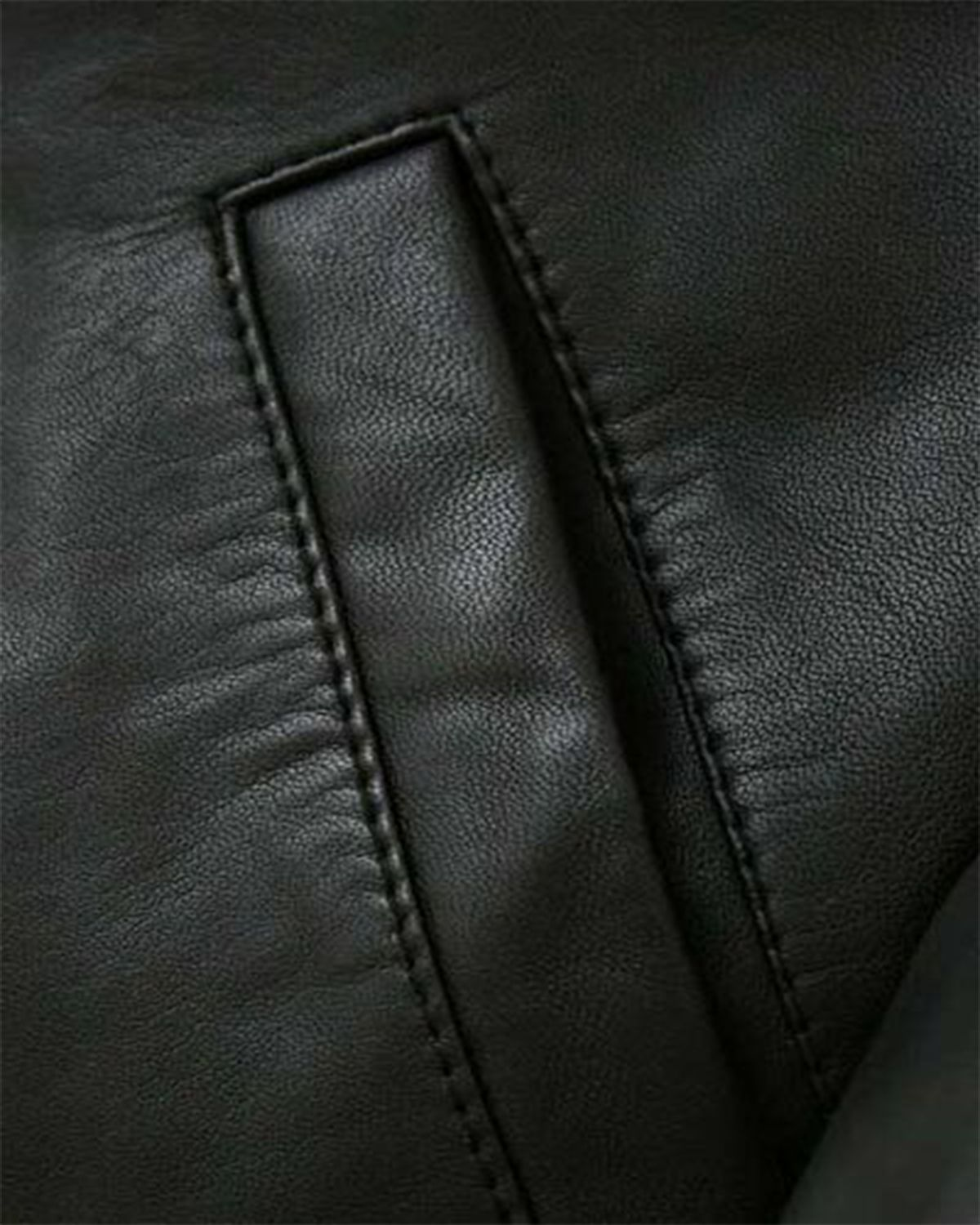 Mens Harrington Style Real Sheepskin Leather Jacket