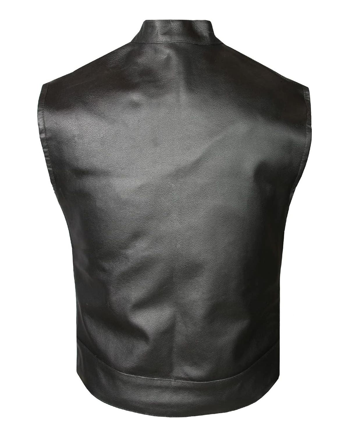 Mens Biker Club Style Leather Vest
