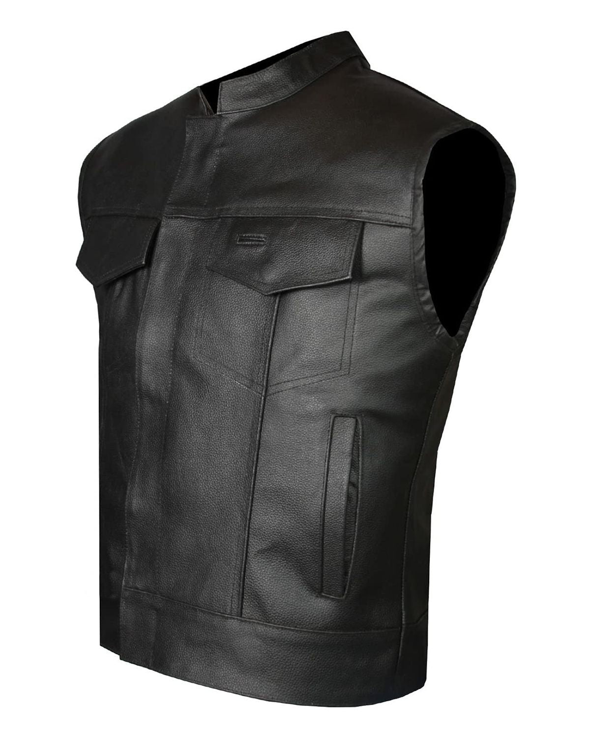 Mens Biker Club Style Leather Vest
