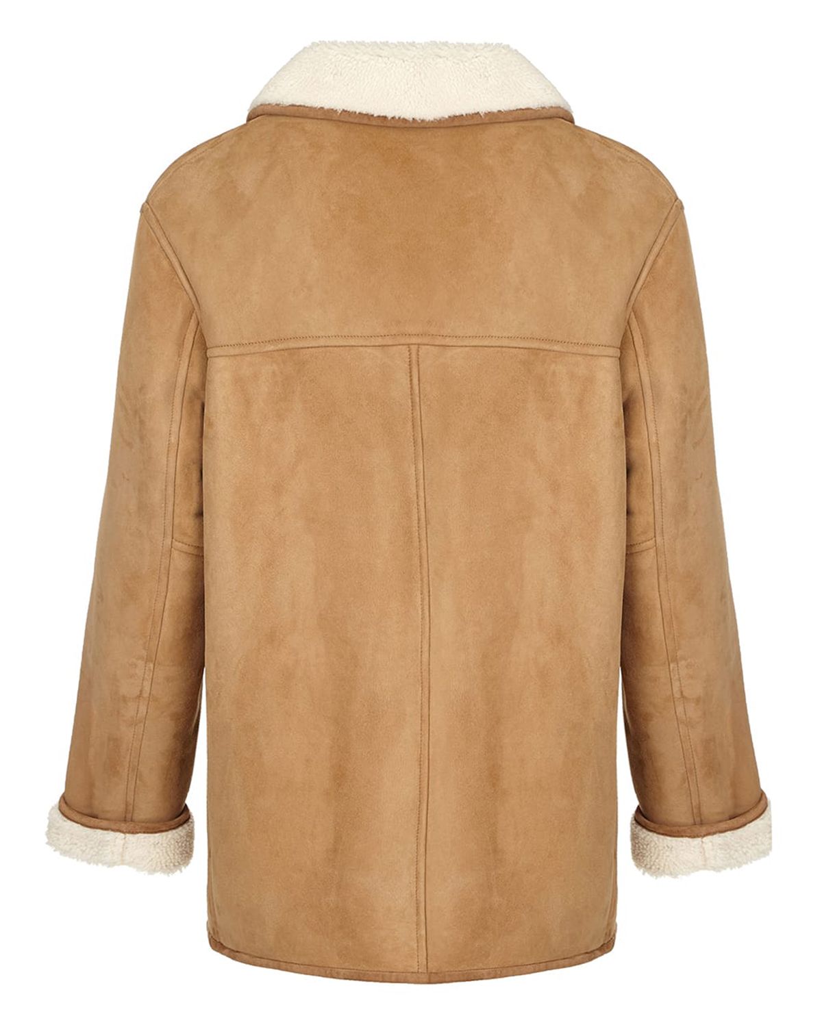 Mens Camel Brown Fur Shearling Real Leather Duffle Coat