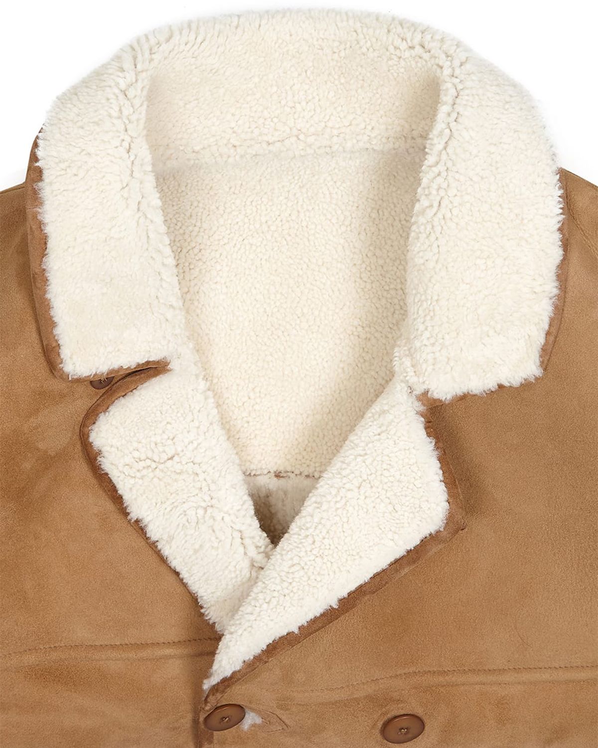 Mens Camel Brown Fur Shearling Real Leather Duffle Coat