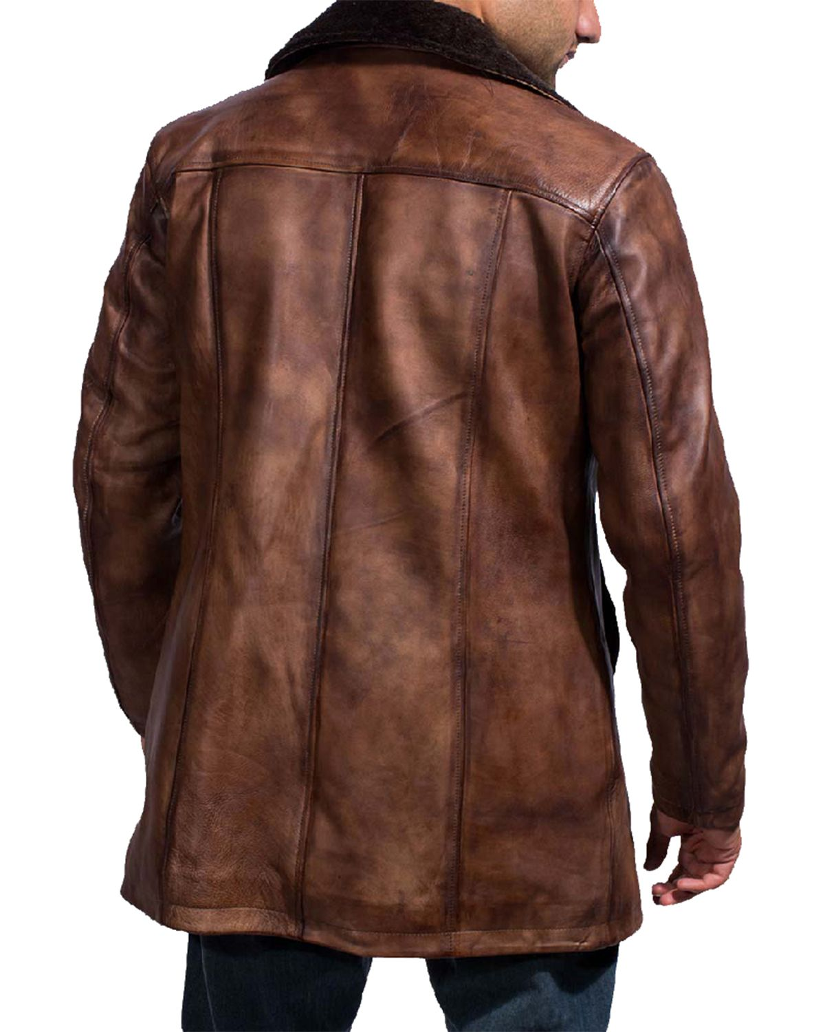 Mens Distressed Brown Fur Coat