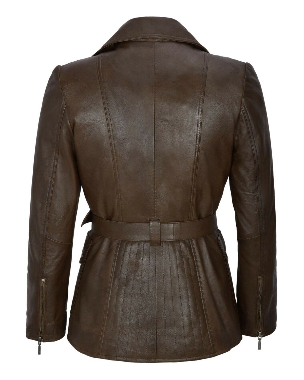 Womens Classic Mid Length Brown Trench Coat