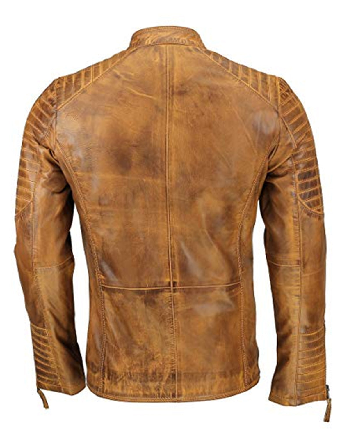 Mens  Brown Tandy Slim Fit Biker Vintage Xposed Leather Jacket
