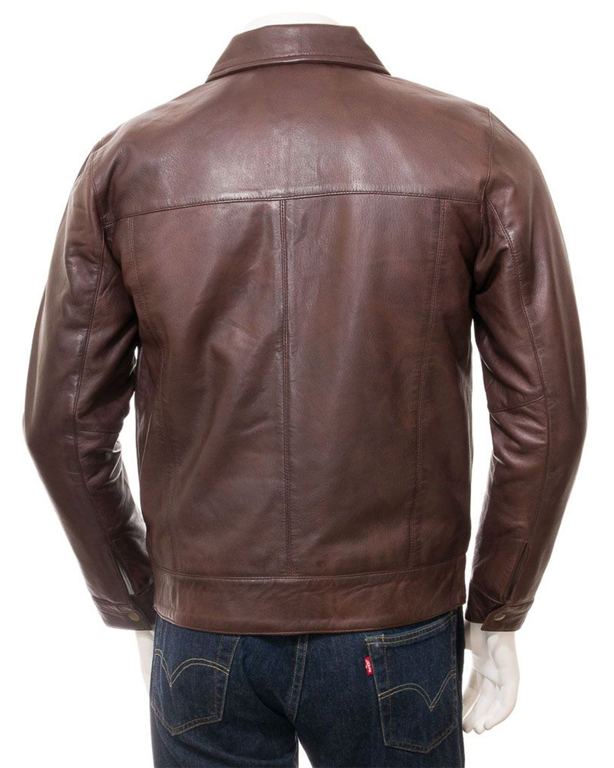 Mens Harrington Style Real Sheepskin Leather Jacket