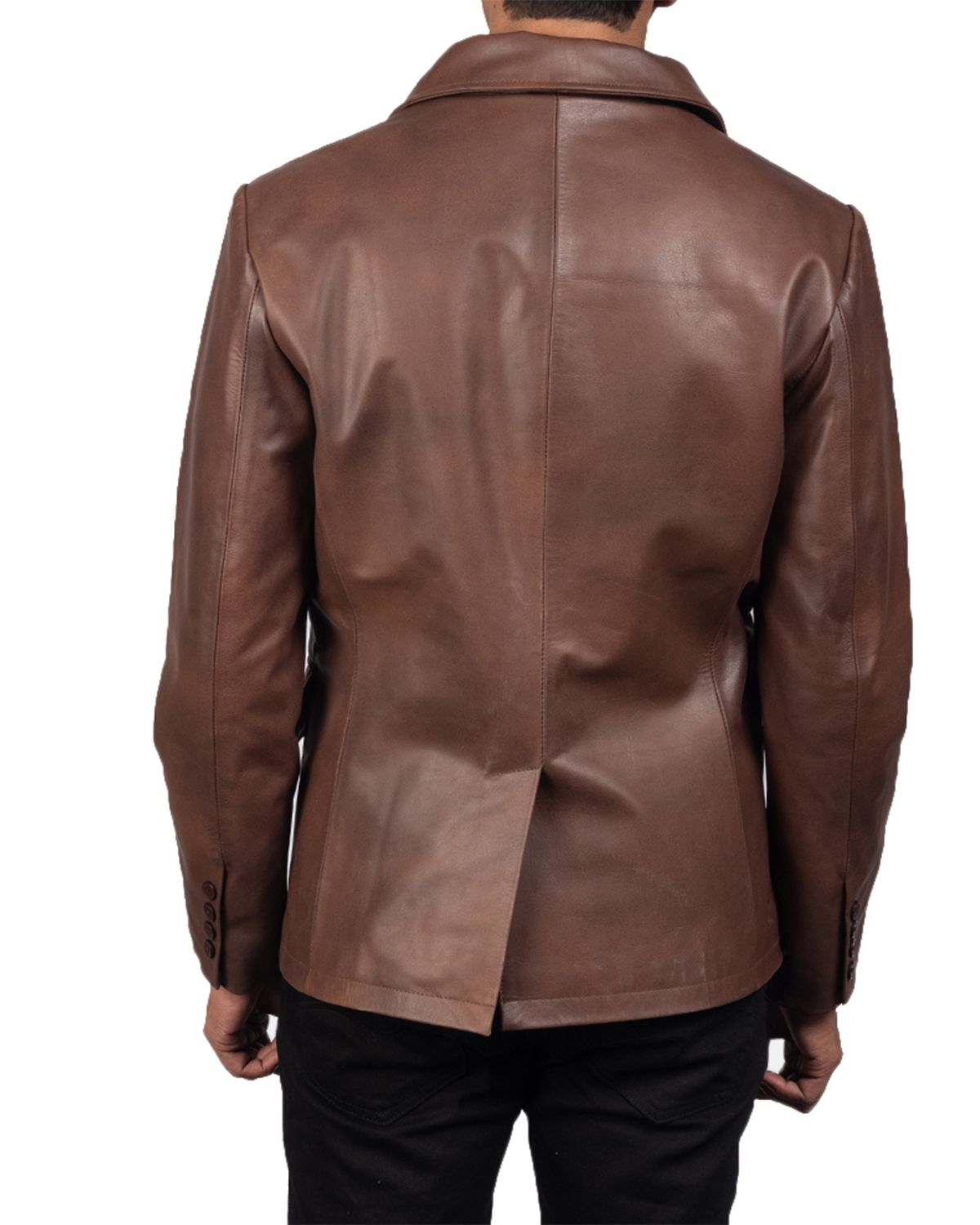 Mens Naval Real Leather Peacoat