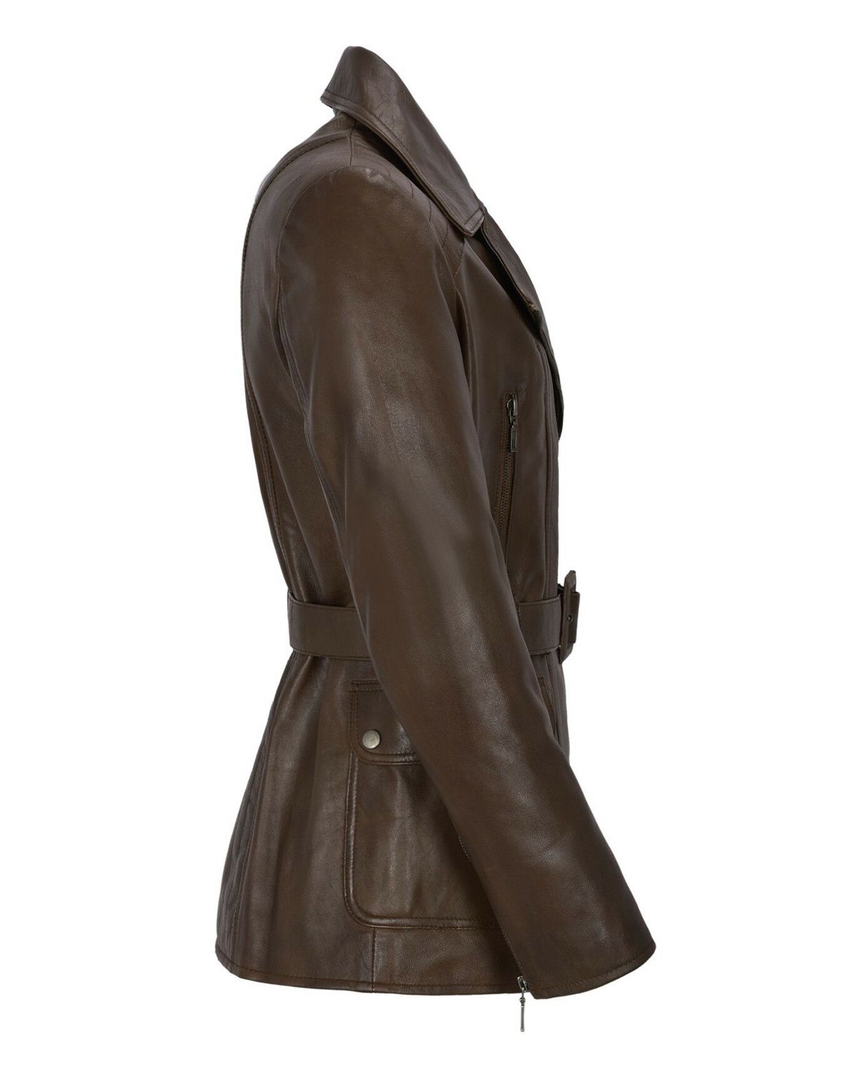 Womens Classic Mid Length Brown Trench Coat