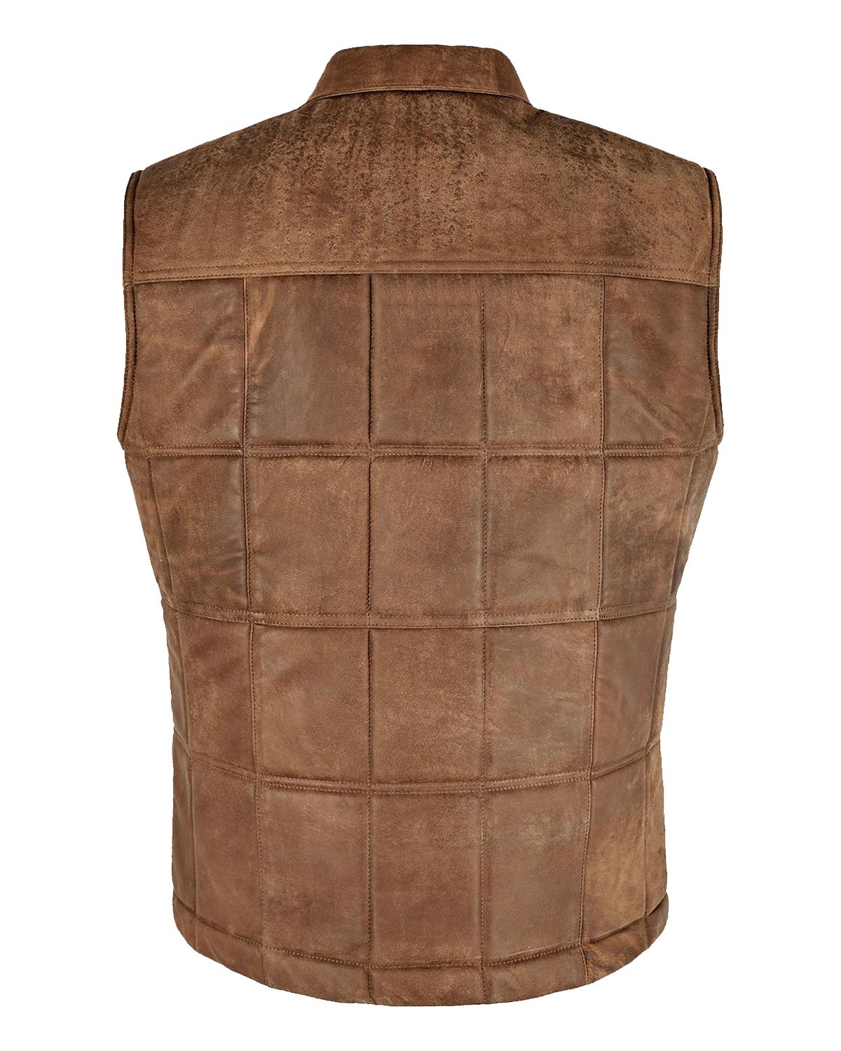 Mens Vintage Brown Body Warmer Leather Vest