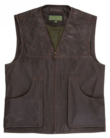 Mens Brown Leather Shooting Vest