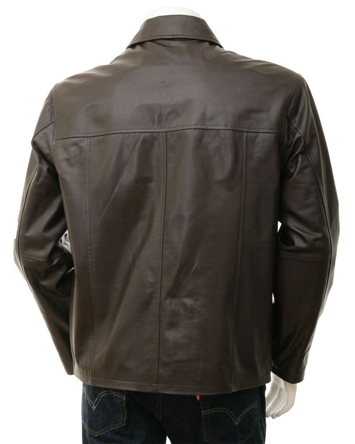 Mens Harrington Style Real Sheepskin Leather Jacket