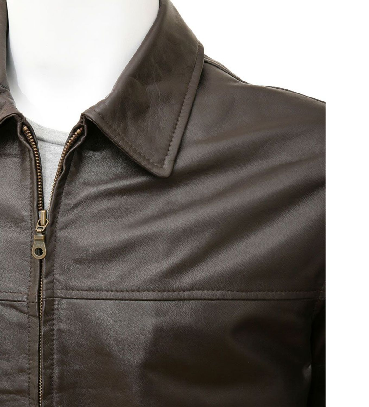 Mens Harrington Style Real Sheepskin Leather Jacket
