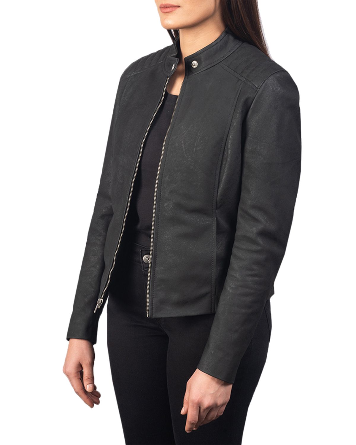Womens Slim Fit Biker Jacket