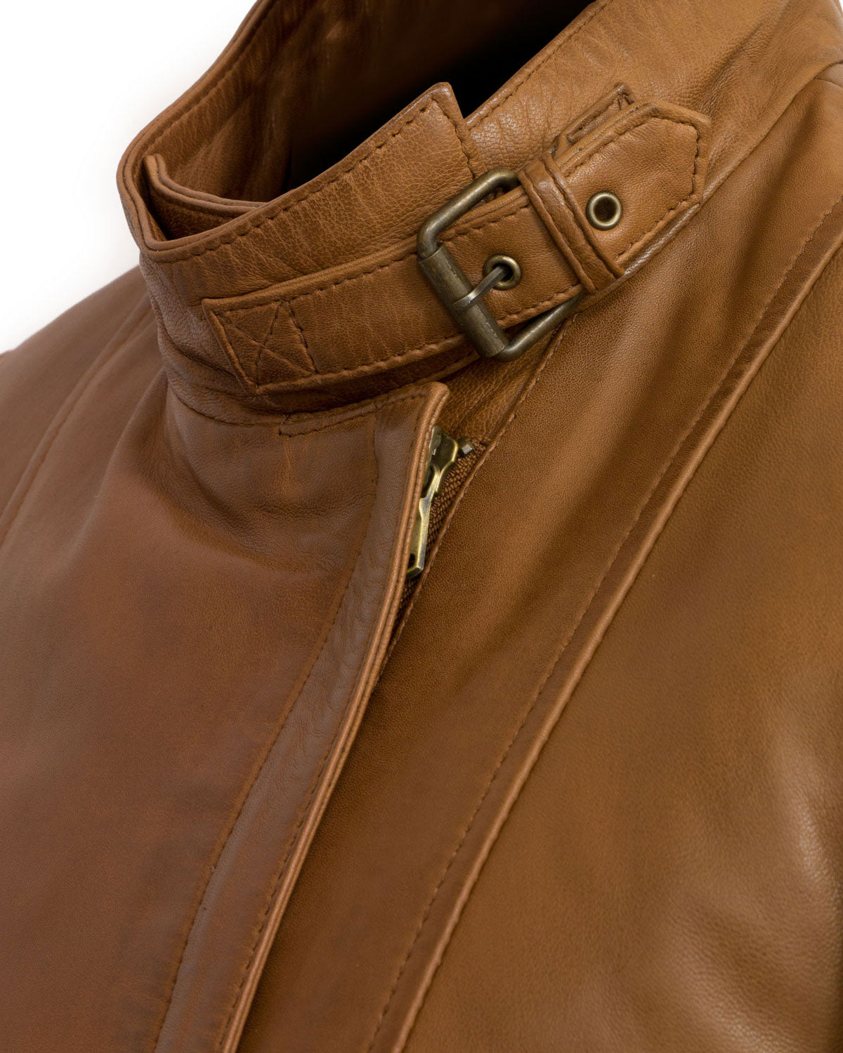 Womens  Tan Leather Jacket