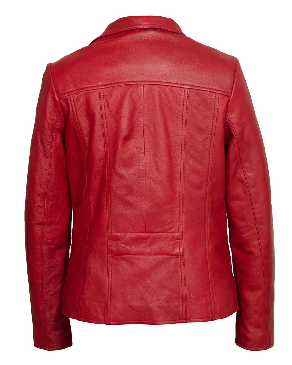 Womens  Red Biker Leather Jacket