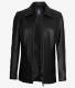 Womens Midnight Black Bomber Leather Jacket