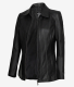 Womens Midnight Black Bomber Leather Jacket