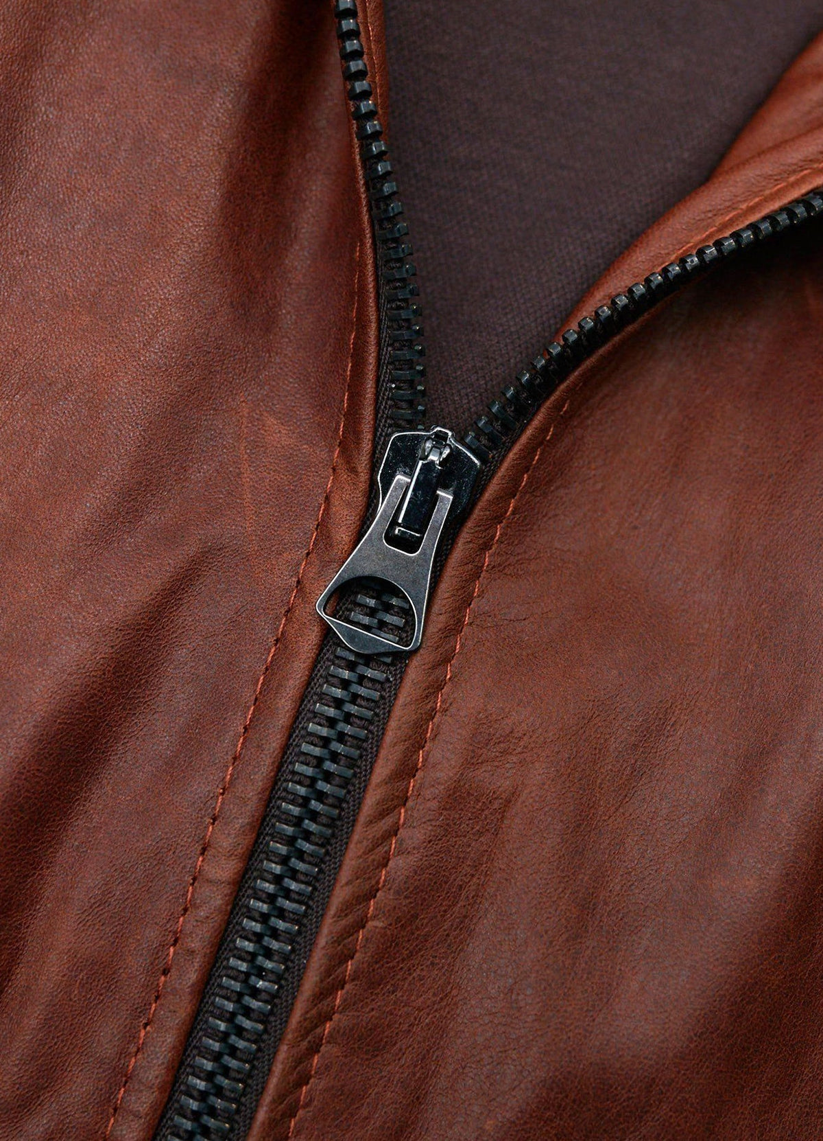 Mens hiny Brown Bomber Leather Jacket